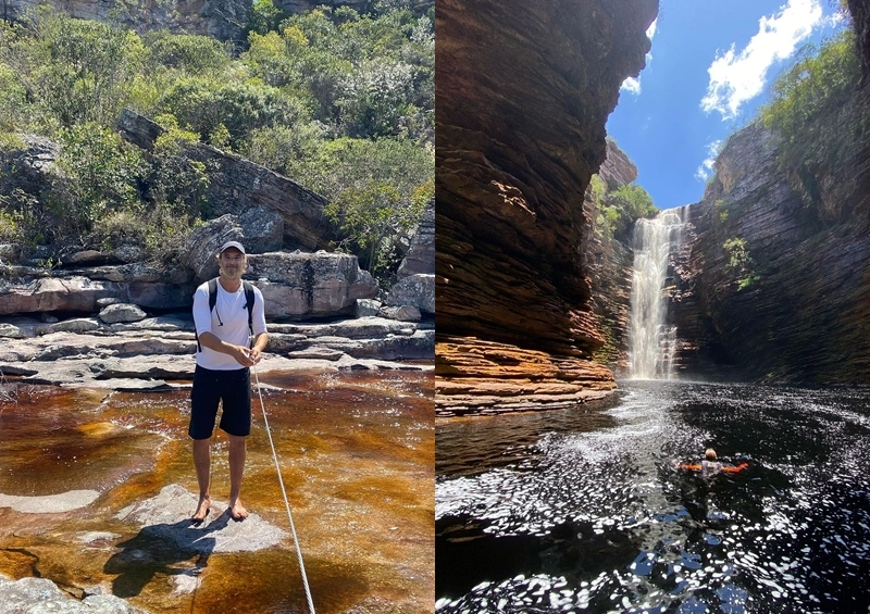 Rodrigo Santoro visita a Chapada Diamantina e Cachoeira do Buracão em Ibicoara