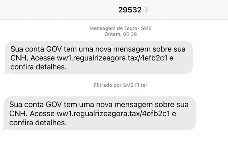 Detram alerta sobre golpe envolvendo suspensão de CNH por SMS