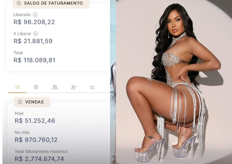 Influencer fatura mais de 3 milh�es com conte�do adulto ao lado de Kid Bengala