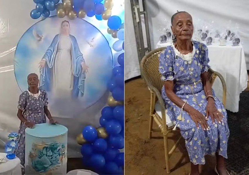 Baiana comemora 100 anos com festa temática de Nossa Senhora e reúne mais de 70 familiares