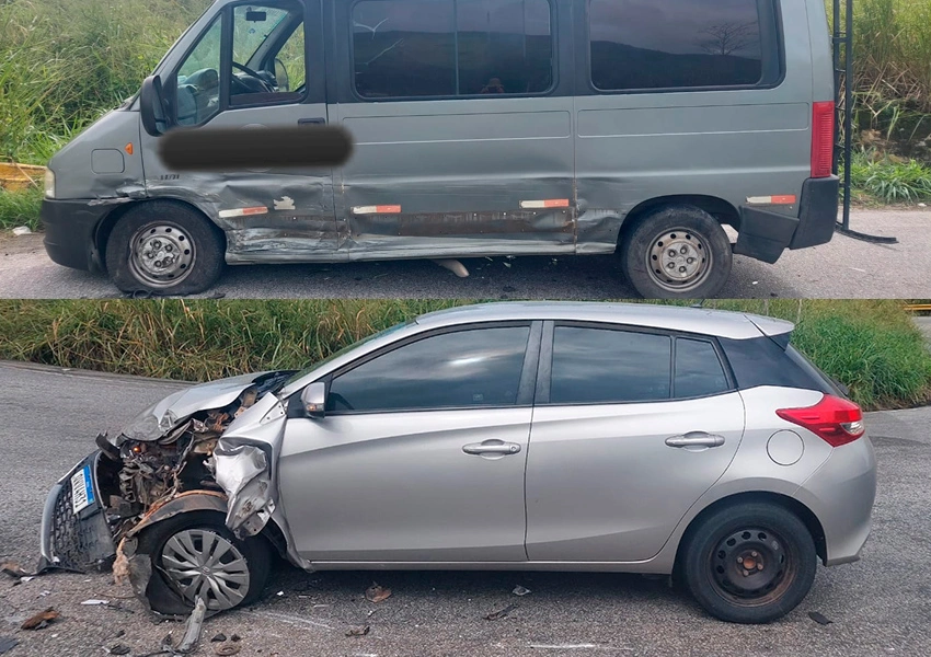 Acidente entre carro e van é registrado na BA-263 entre Itambé e Vitória da Conquista