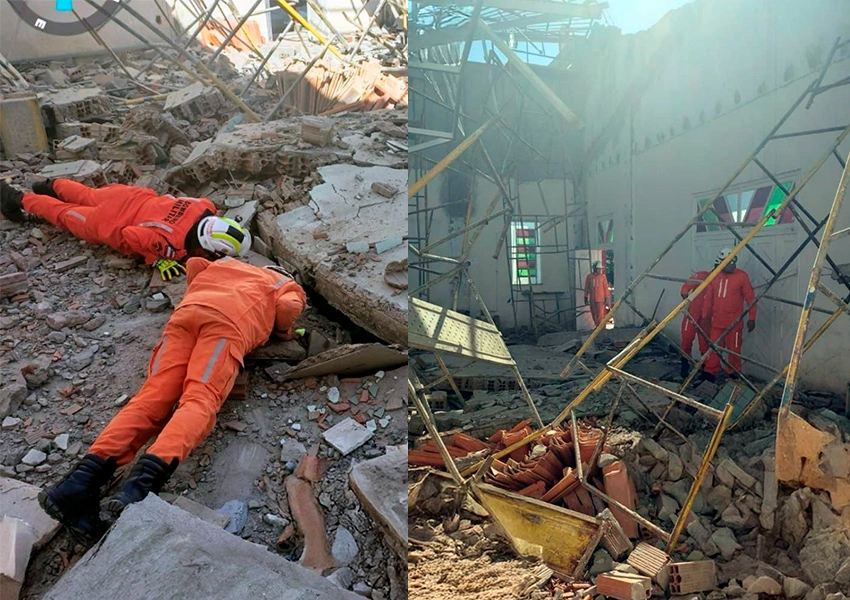 Desabamento de teto de igreja deixa 14 feridos durante obra no sudoeste da Bahia