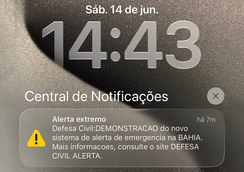Vitória da Conquista participa de teste nacional do novo sistema Defesa Civil Alerta; mensagem sonora surpreende usuários