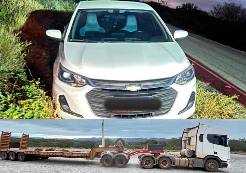 Carro sai da pista para evitar colisão com carreta durante ultrapassagem na BA-148 entre Brumado e Dom Basílio