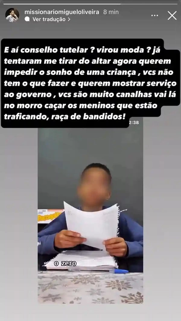 Ex-pastor mirim chama Conselho Tutelar de “raça de bandidos” após voltar a pregar