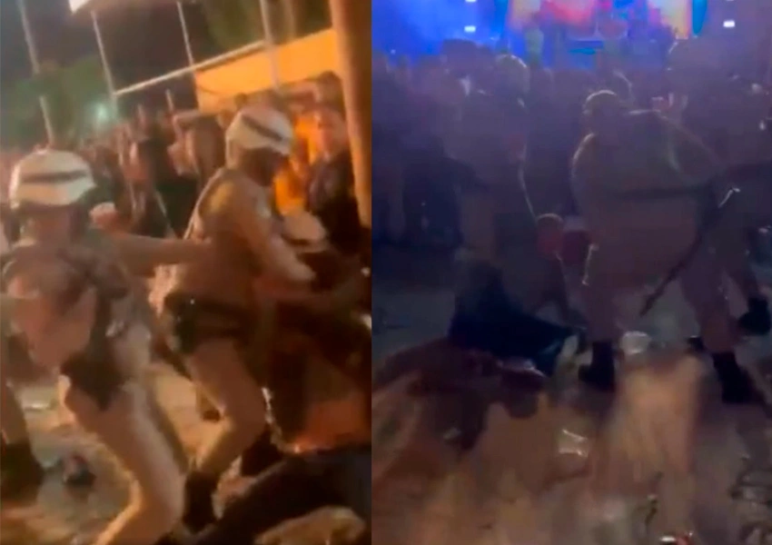 Policiais militares são flagrados agredindo homem durante festa junina em Érico Cardoso