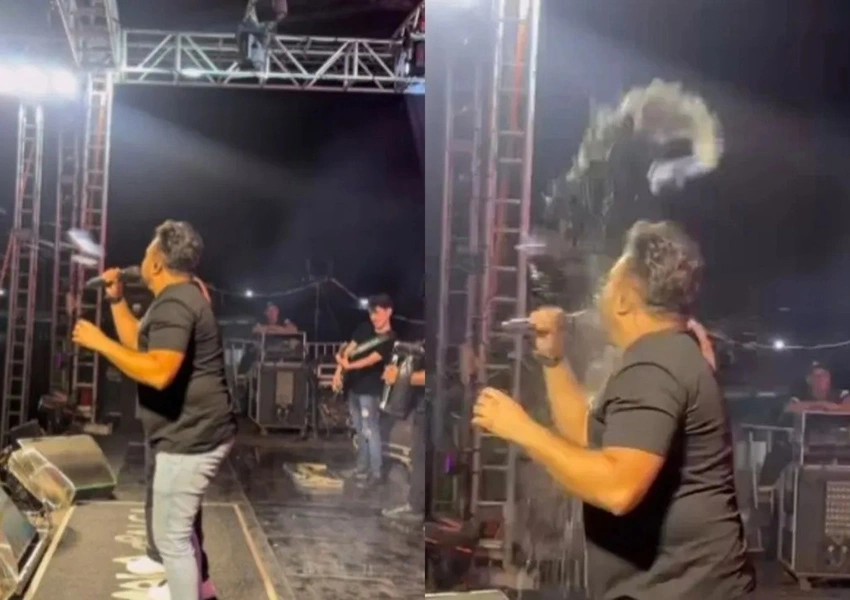 Vocalista da banda Malla 100 Alça é atingido por lata durante show e interrompe apresentação