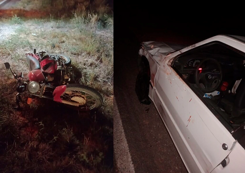 Motociclista tem perna e braço amputados após colisão com carro na BR-122 em Guanambi