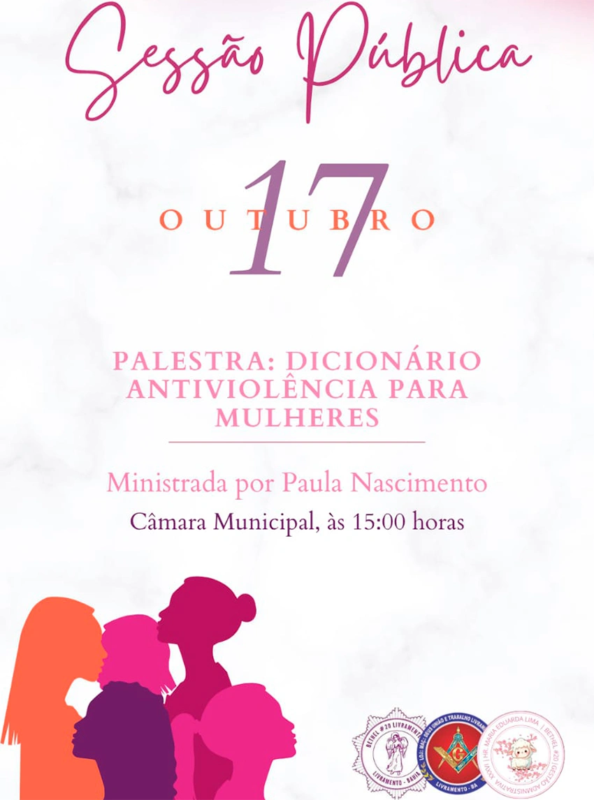 Filhas de Jó realizam sessão pública com palestra “Dicionário Antiviolência para Mulheres” em Livramento