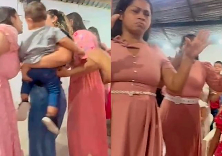 Mulher interrompe culto e afirma ser amante de pastor durante celebração; assista