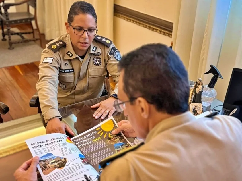 Major da 46ª CIPM apresenta ações operacionais ao comandante-geral da PM da Bahia