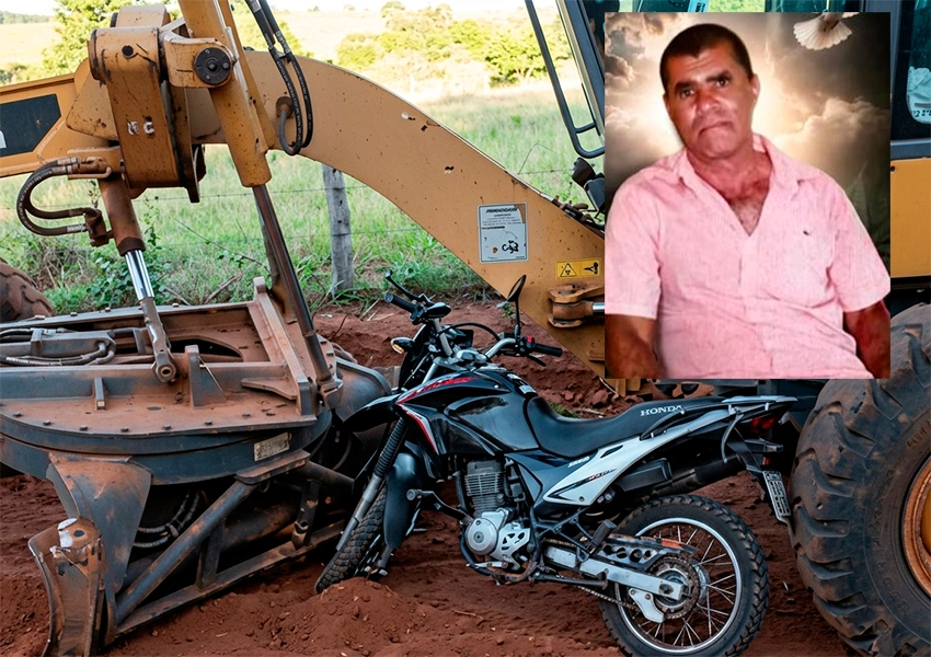Idoso morre em colisão entre moto e máquina na zona rural de Pindaí