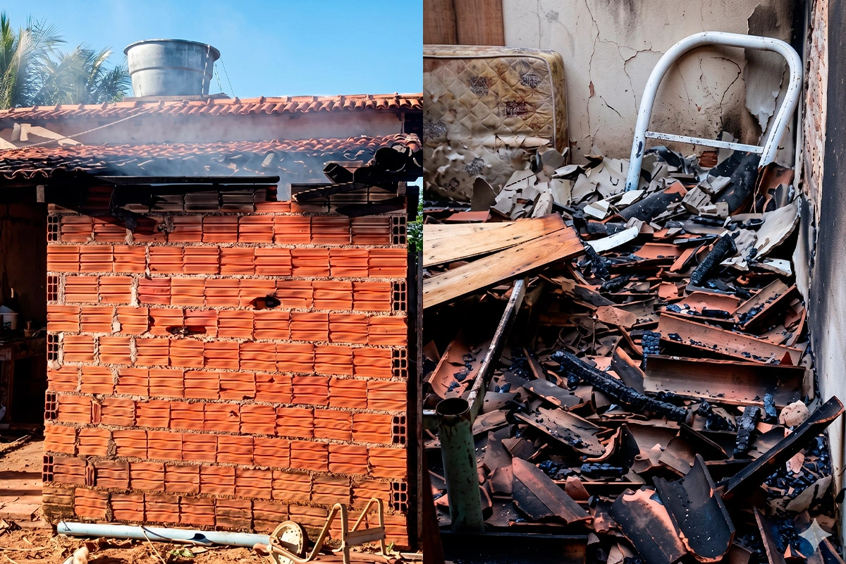 Incêndio destrói residência e deixa sinais de ação criminosa em Pindaí