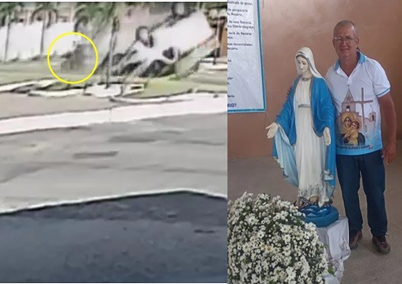 Motociclista vai à igreja agradecer por “livramento” após caminhonete da Coelba capotar e quase atingi-lo na BA-120