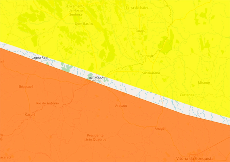 Inmet emite alerta de chuvas intensas para Livramento de Nossa Senhora e região sudoeste