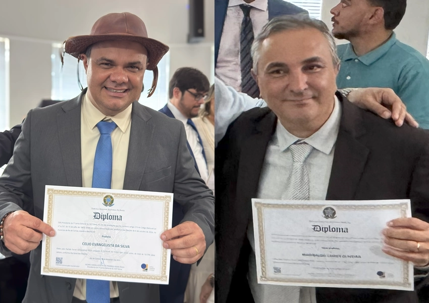 Prefeito e vice de Rio de Contas são diplomados para mandato 2025-2028 em cerimônia oficial